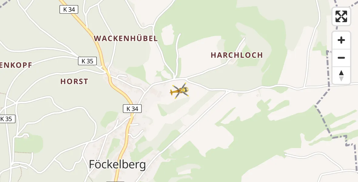 Flugroute Rettungshubschrauber Föckelberg - Föckelberg, 15 April 2026, 11:36