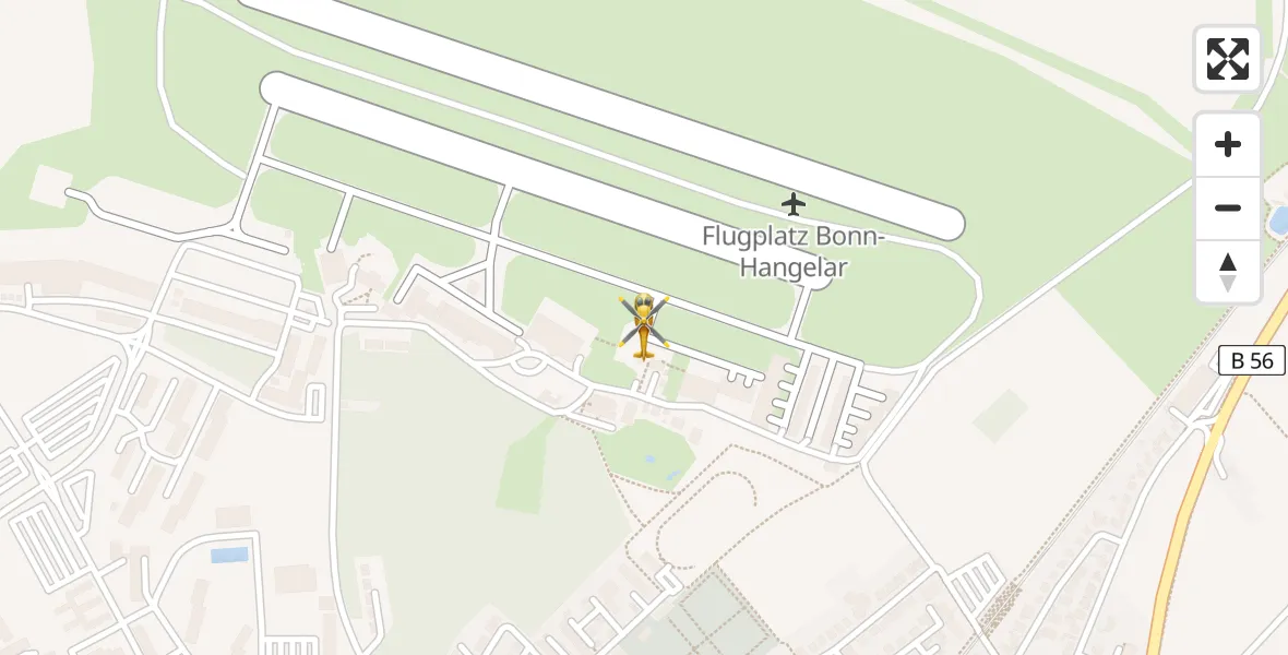Flugroute Rettungshubschrauber Bonn-Hangelar Flugplatz - Bonn-Hangelar Flugplatz, 15 April 2026, 11:57