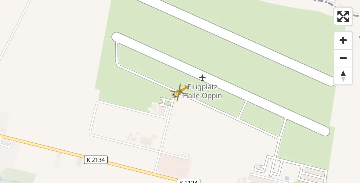 Flugroute Ambulanzhubschrauber Halle-Oppin Flugplatz - Halle-Oppin Flugplatz, 15 April 2026, 12:06