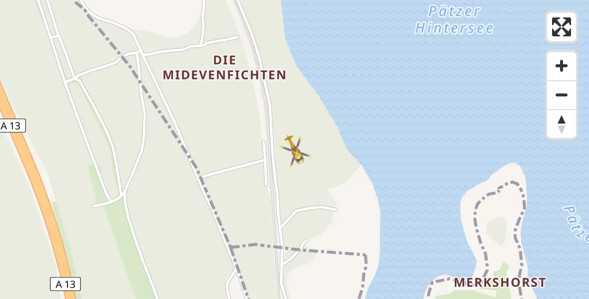 Routekaart van de vlucht: Rettungshubschrauber nach Bestensee, Bahnstraße