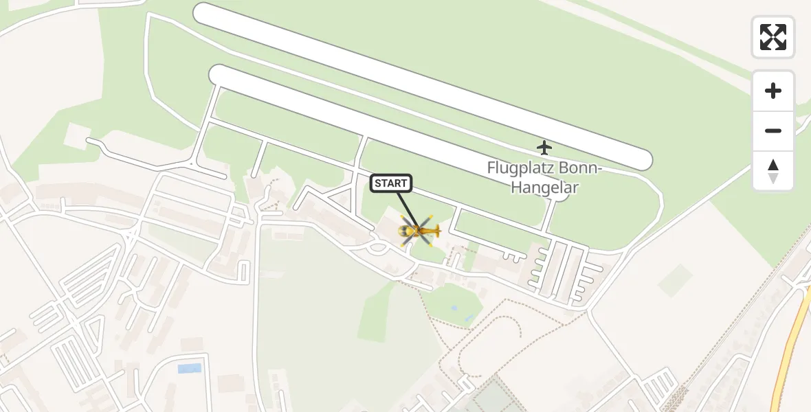 Flugroute Rettungshubschrauber Bonn-Hangelar Flugplatz - Bonn-Hangelar Flugplatz, 15 April 2026, 12:29