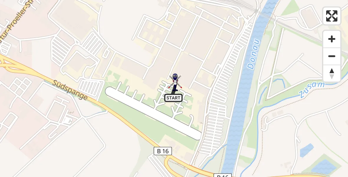 Flugroute Polizeihubschrauber Donauwörth Hubschrauberlandeplatz - Donauwörth Hubschrauberlandeplatz, 15 April 2026, 12:45