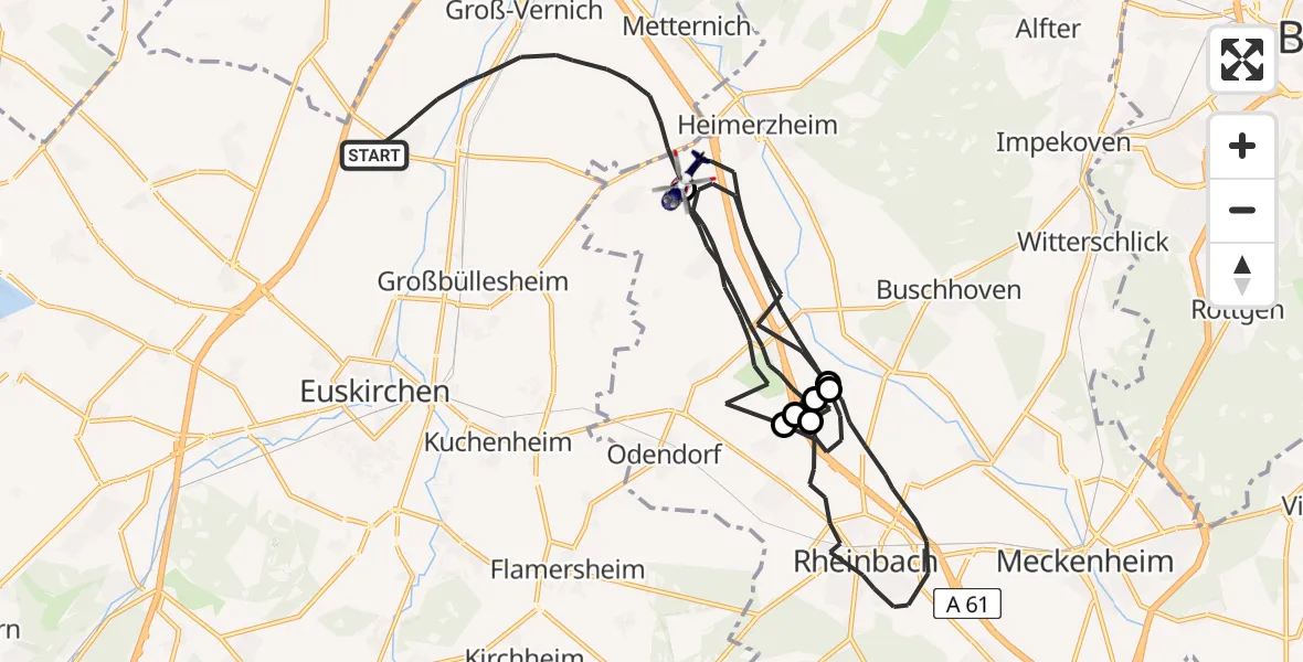 Flugroute Polizeihubschrauber Weilerswist - Swisttal, 15 April 2026, 12:48