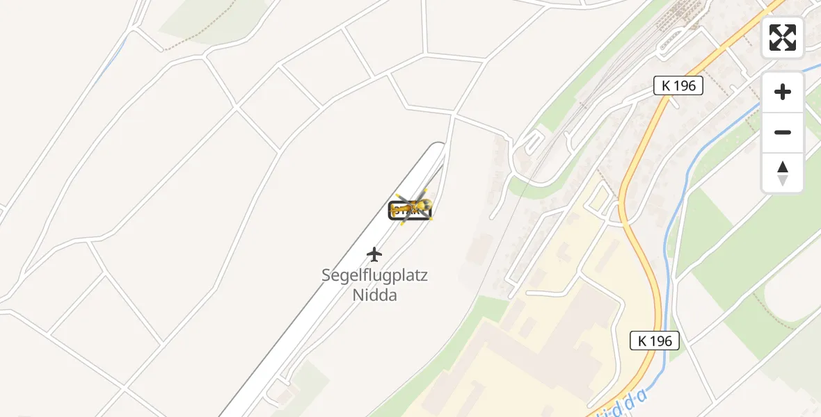 Flugroute Ambulanzhubschrauber Nidda Flugplatz - Nidda Flugplatz, 15 April 2026, 12:52