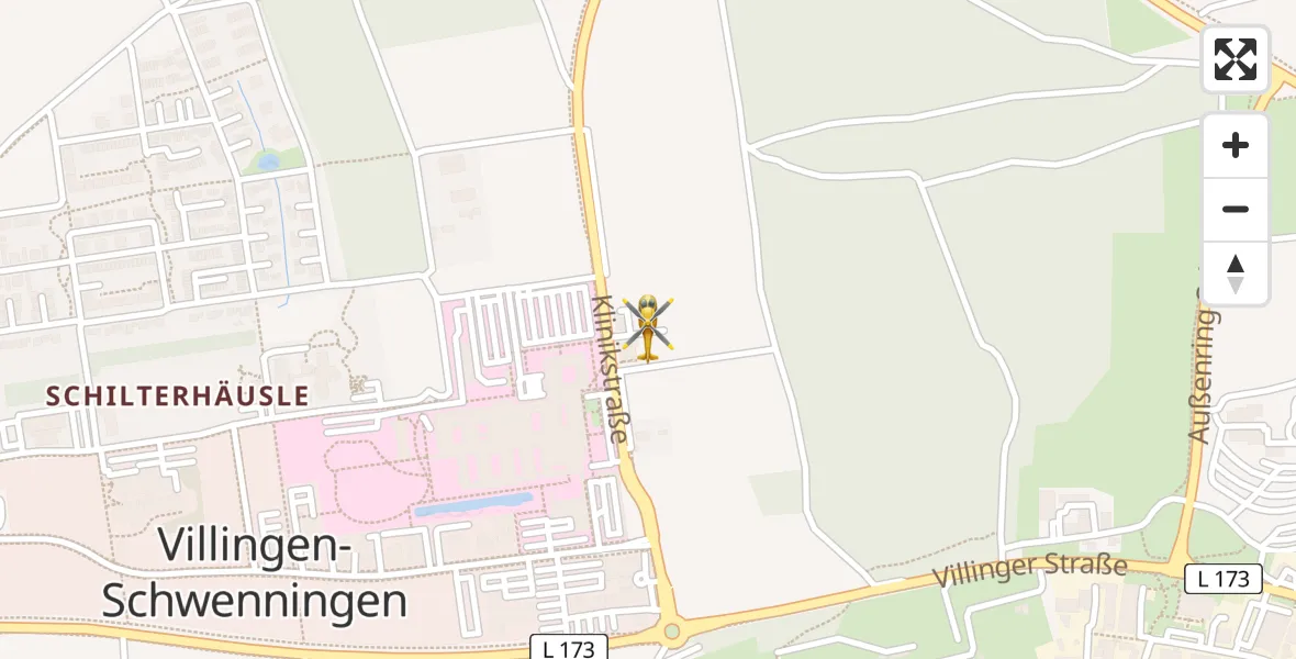 Flugroute Rettungshubschrauber DRF Air Rescue Station Villingen-Schwenningen Hubschrauberlandeplatz (Christoph 11) - DRF Air Rescue Station Villingen-Schwenningen Hubschrauberlandeplatz (Christoph 11), 15 April 2026, 12:56