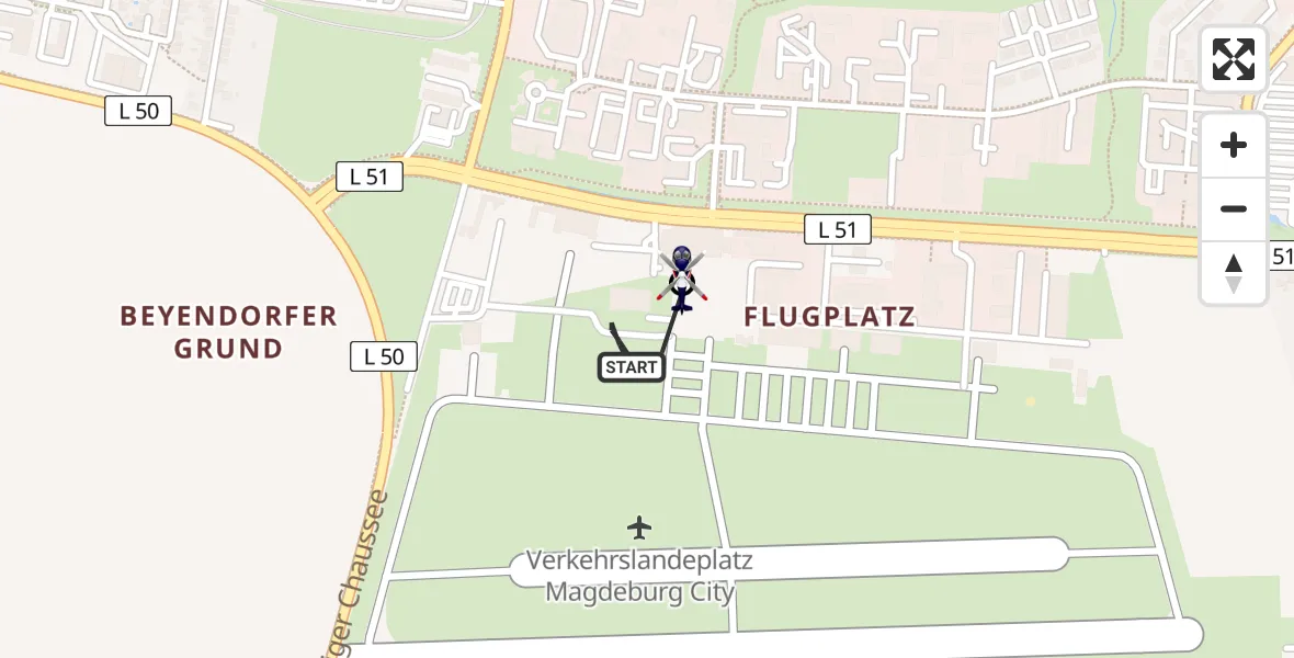 Flugroute Polizeihubschrauber Magdeburg City Flugplatz - Magdeburg, 15 April 2026, 13:26