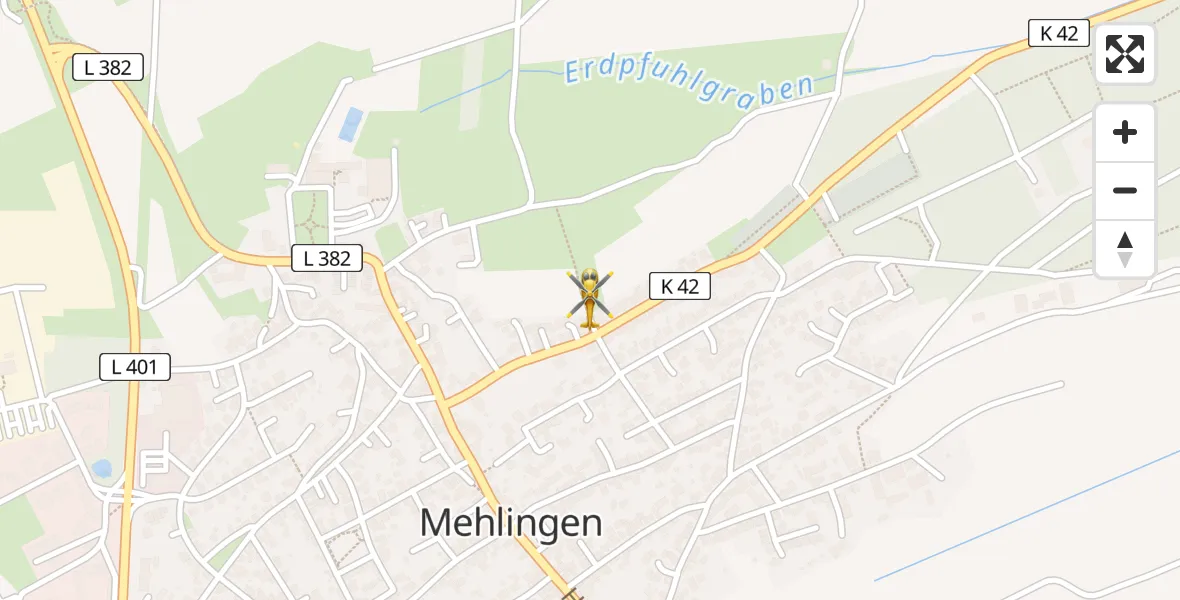 Flugroute Rettungshubschrauber Mehlingen - Mehlingen, 15 April 2026, 13:58