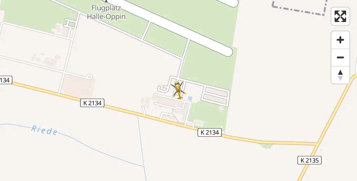 Flugroute Rettungshubschrauber Halle-Oppin Flugplatz - Halle-Oppin Flugplatz, 15 April 2026, 14:00
