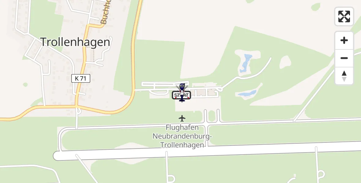 Flugroute Polizeihubschrauber Neubrandenburg Trollenhagen Flughafen - Neubrandenburg Trollenhagen Flughafen, 15 April 2026, 14:05