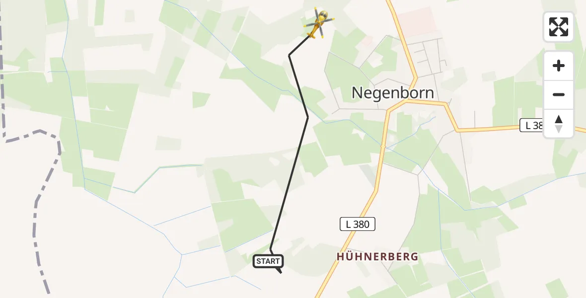 Flugroute Rettungshubschrauber Wedemark - Wedemark, 15 April 2026, 14:14