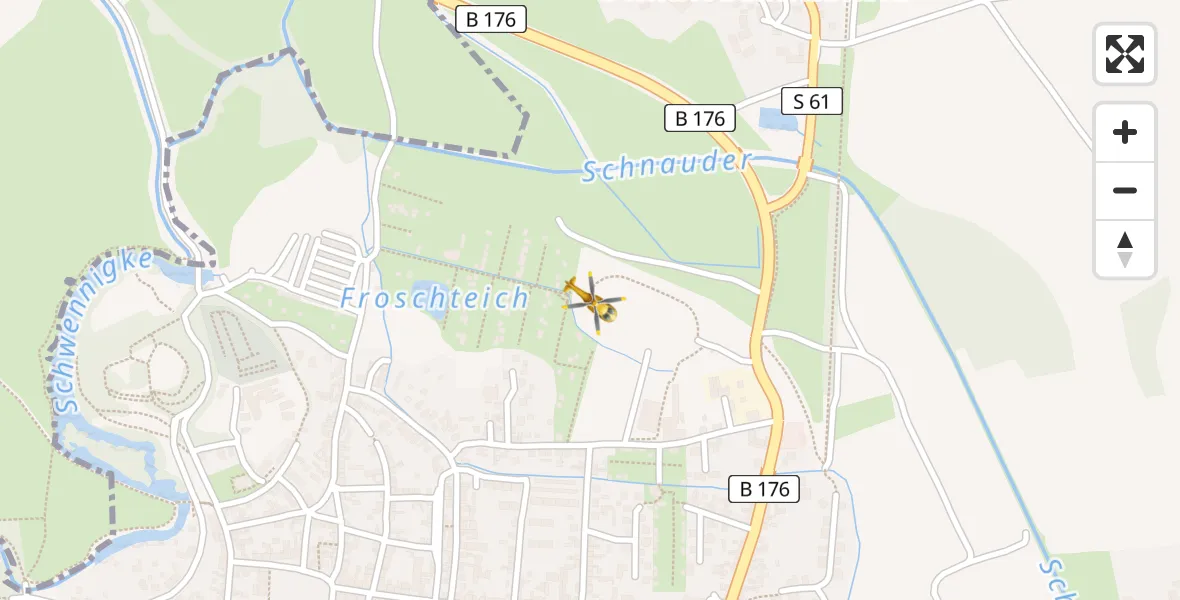 Flugroute Rettungshubschrauber Groitzsch - Groitzsch, 15 April 2026, 14:36
