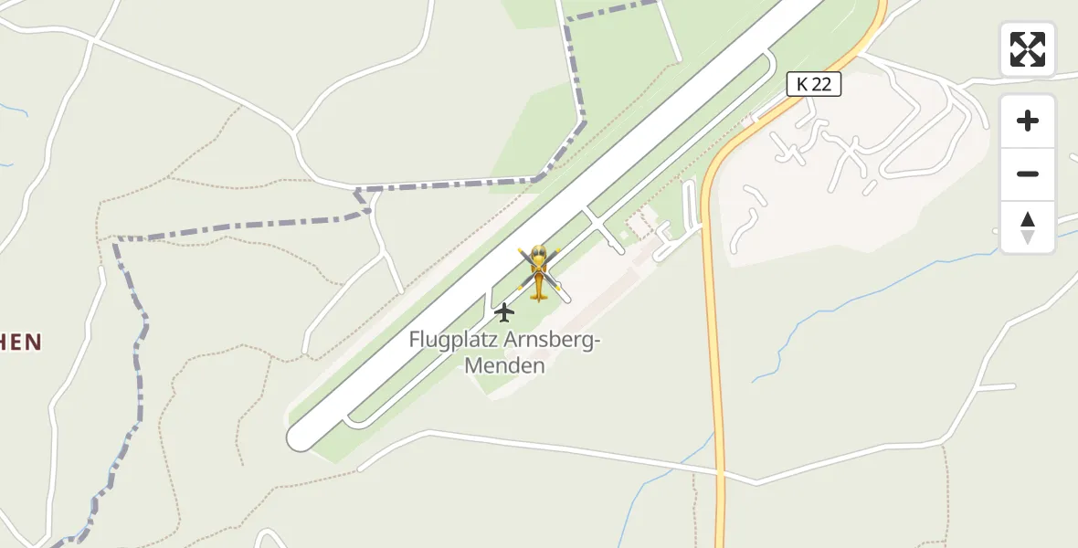 Flugroute Ambulanzhubschrauber Arnsberg-Menden Flugplatz - Arnsberg-Menden Flugplatz, 15 April 2026, 14:49