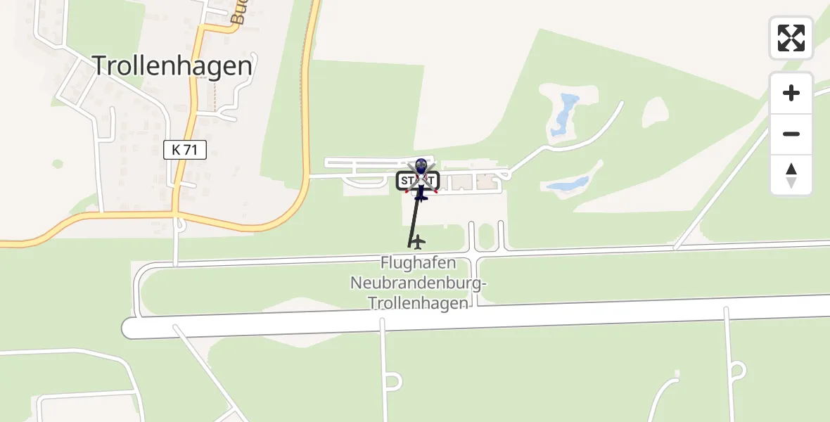 Flugroute Polizeihubschrauber Neubrandenburg Trollenhagen Flughafen - Neubrandenburg Trollenhagen Flughafen, 15 April 2026, 14:50
