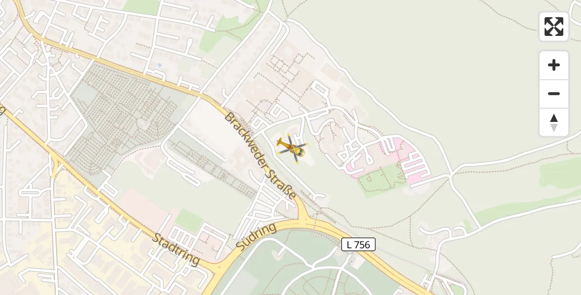 Flugroute Rettungshubschrauber Luftrettungszentrum Bielefeld - Luftrettungszentrum Bielefeld, 15 April 2026, 14:52