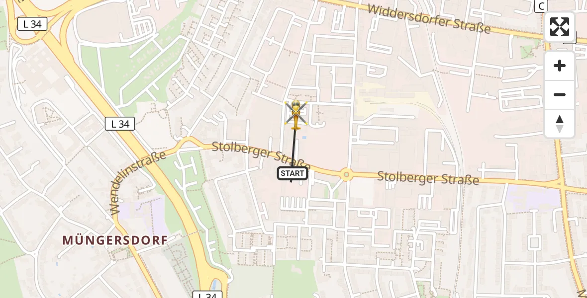 Flugroute Rettungshubschrauber Köln - Köln, 15 April 2026, 16:42