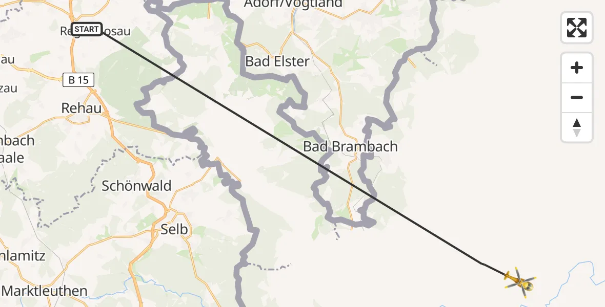 Flugroute Rettungshubschrauber Regnitzlosau - Regnitzlosau, 15 April 2026, 16:48