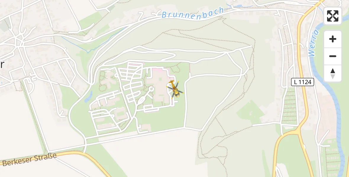 Flugroute Rettungshubschrauber Helios Clinic Meiningen - Helios Clinic Meiningen, 15 April 2026, 17:04