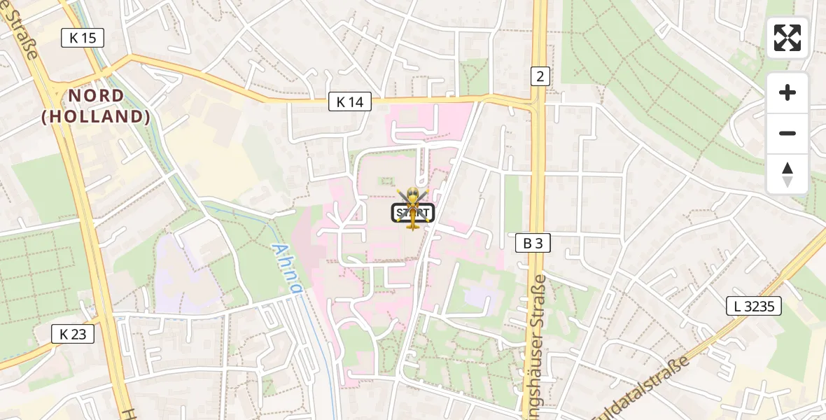 Flugroute Rettungshubschrauber Kassel - Kassel, 15 April 2026, 17:19
