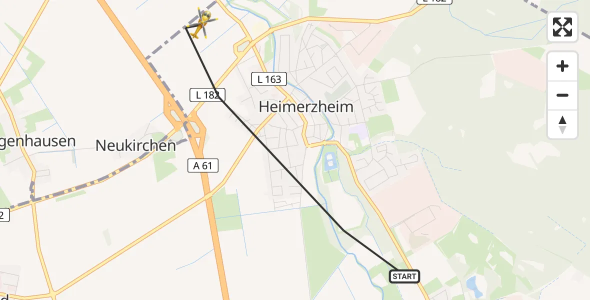 Flugroute Rettungshubschrauber Swisttal - Swisttal, 15 April 2026, 17:31