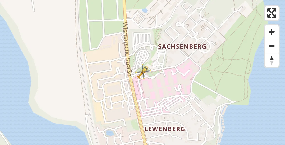 Flugroute Rettungshubschrauber Schwerin - Schwerin, 15 April 2026, 17:55