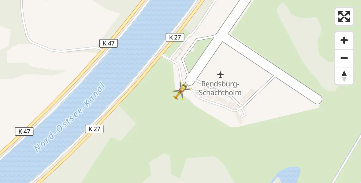 Flugroute Ambulanzhubschrauber Rendsburg-Schachtholm Flugplatz - Rendsburg-Schachtholm Flugplatz, 15 April 2026, 19:20