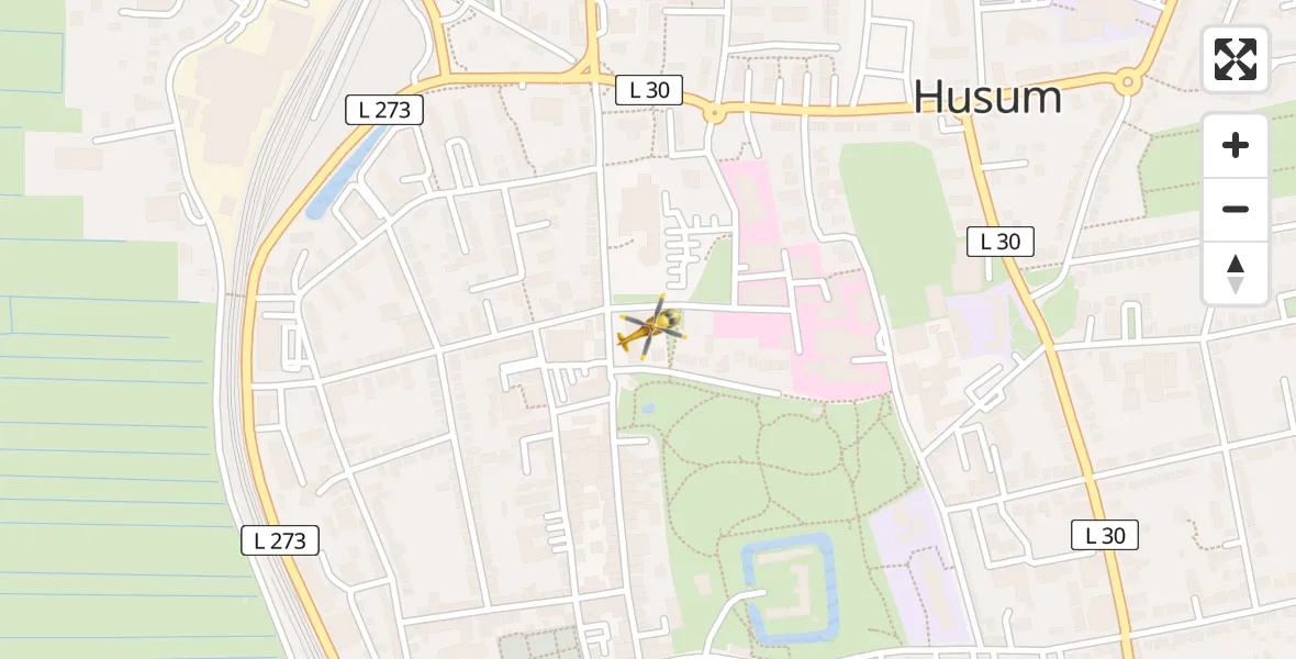 Flugroute Rettungshubschrauber Husum - Husum, 15 April 2026, 21:34