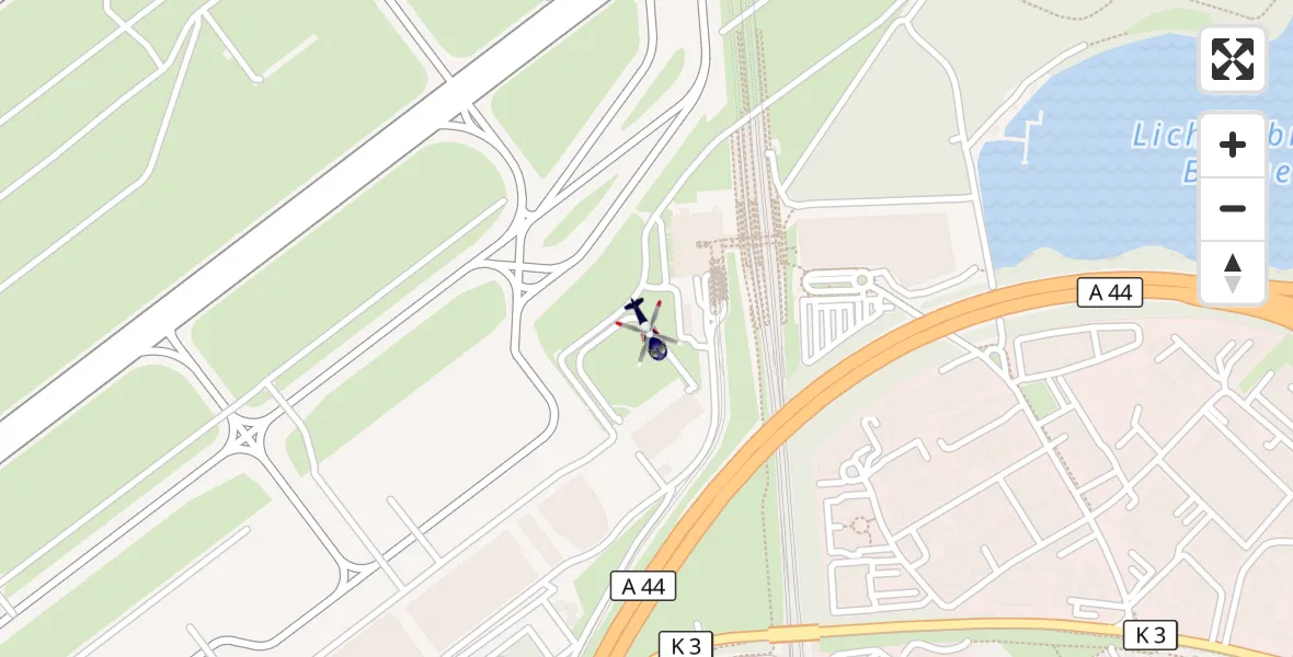 Flugroute Polizeihubschrauber Düsseldorf Flughafen - Düsseldorf Flughafen, 15 April 2026, 21:39