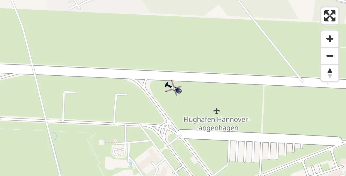 Flugroute Polizeihubschrauber Flughafen Hannover - Flughafen Hannover, 16 April 2026, 00:29