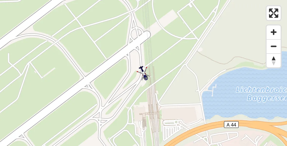 Flugroute Polizeihubschrauber Düsseldorf Flughafen - Düsseldorf Flughafen, 16 April 2026, 02:38