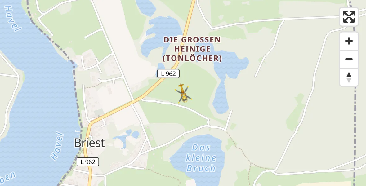 Flugroute Rettungshubschrauber Havelsee - Havelsee, 16 April 2026, 05:42