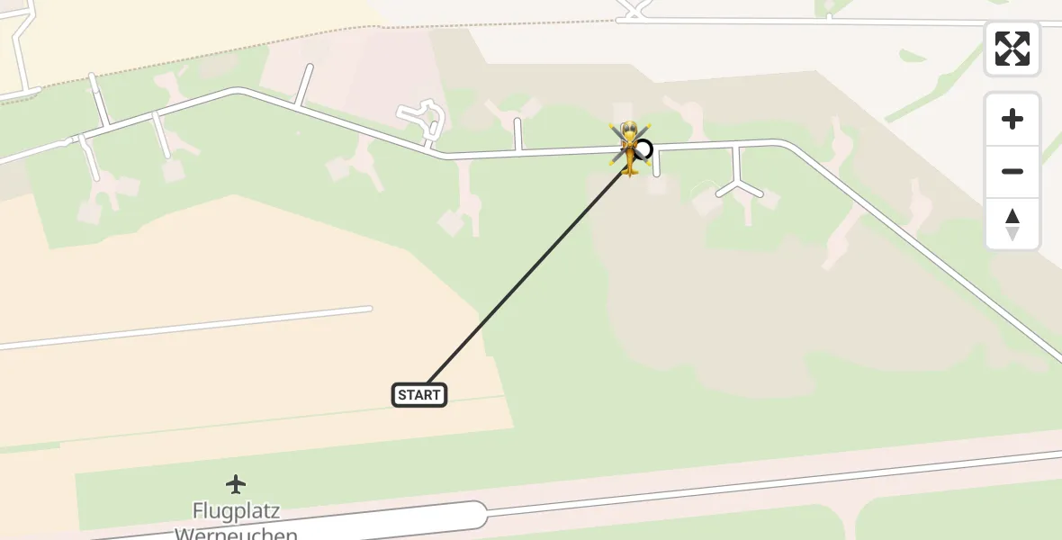 Flugroute Rettungshubschrauber Werneuchen Flugplatz - Werneuchen, 16 April 2026, 05:57