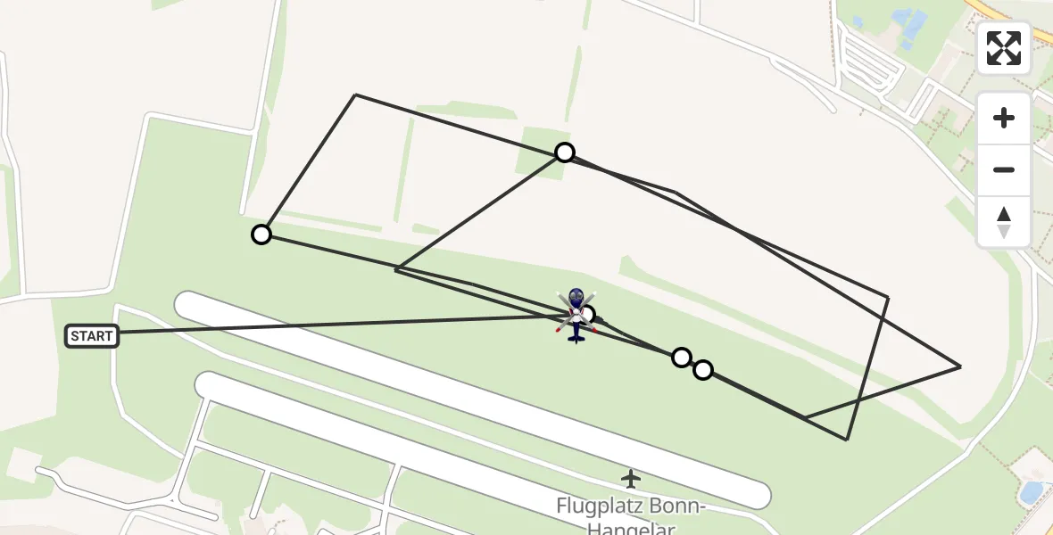 Flugroute Polizeihubschrauber Sankt Augustin - Bonn-Hangelar Flugplatz, 16 April 2026, 06:27