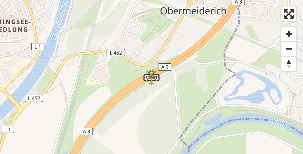 Flugroute Rettungshubschrauber Duisburg - Duisburg, 16 April 2026, 06:44