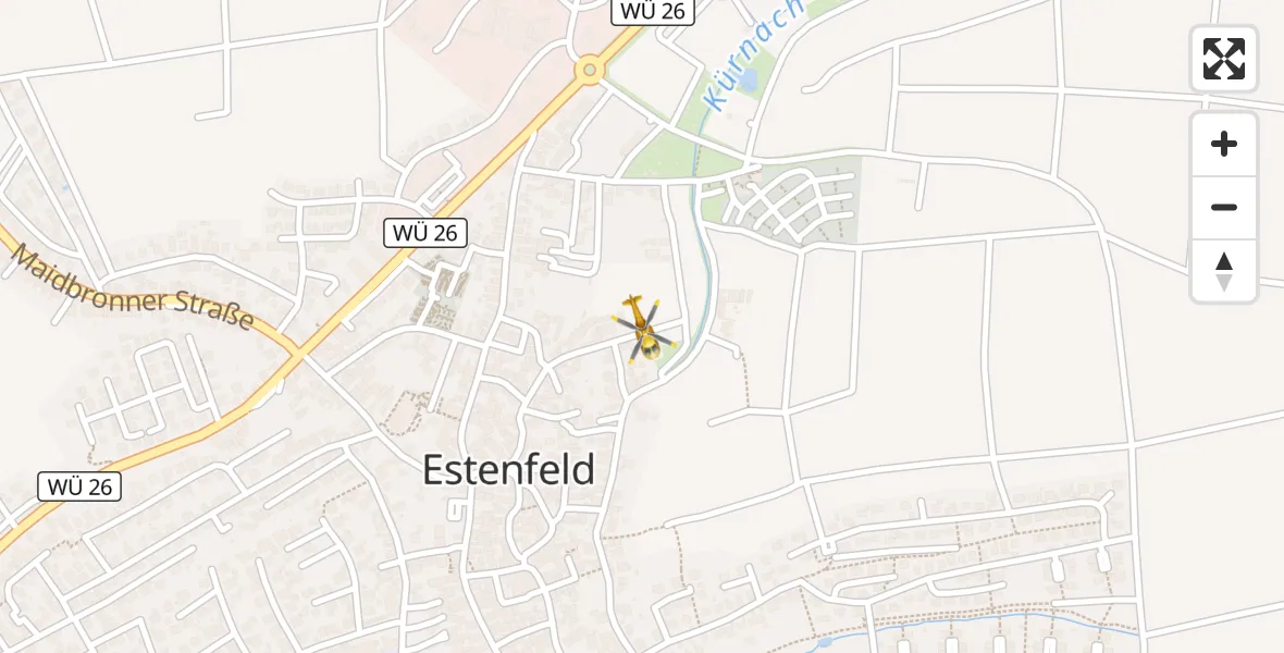 Flugroute Rettungshubschrauber Estenfeld - Estenfeld, 16 April 2026, 07:19