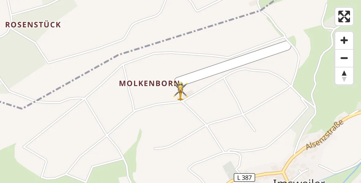 Flugroute Rettungshubschrauber Imsweiler UL - Imsweiler UL, 16 April 2026, 07:21