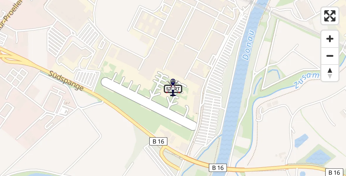 Flugroute Polizeihubschrauber Donauwörth Hubschrauberlandeplatz - Donauwörth Hubschrauberlandeplatz, 16 April 2026, 07:36