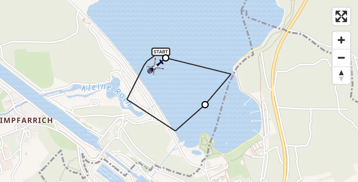 Flugroute Polizeihubschrauber Roth - Roth, 16 April 2026, 07:49