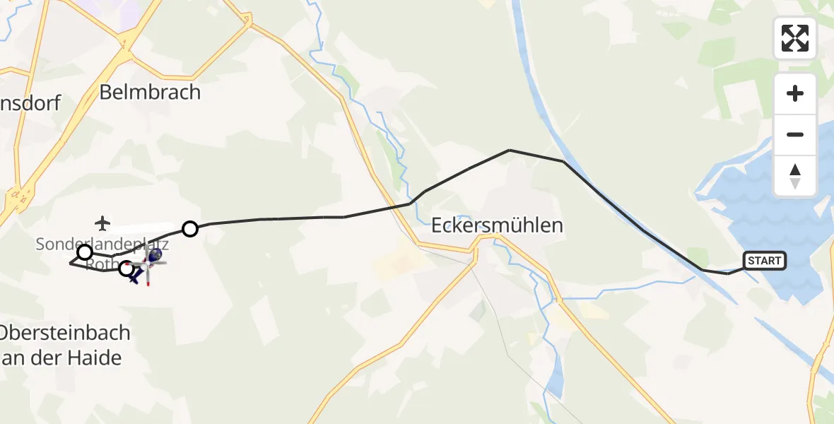 Flugroute Polizeihubschrauber Roth - Flugplatz Roth, 16 April 2026, 07:59