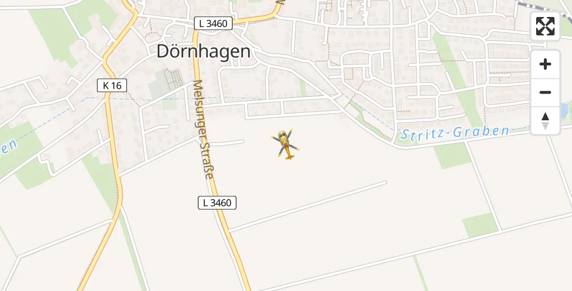 Flugroute Rettungshubschrauber Fuldabrück - Fuldabrück, 16 April 2026, 08:11