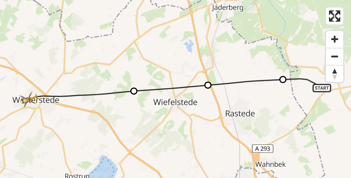 Flugroute Rettungshubschrauber Ovelgönne - Westerstede, 16 April 2026, 08:19