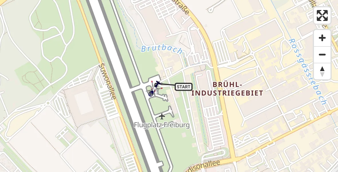 Flugroute Polizeihubschrauber Freiburg im Breisgau Flugplatz - Freiburg im Breisgau Flugplatz, 16 April 2026, 08:22
