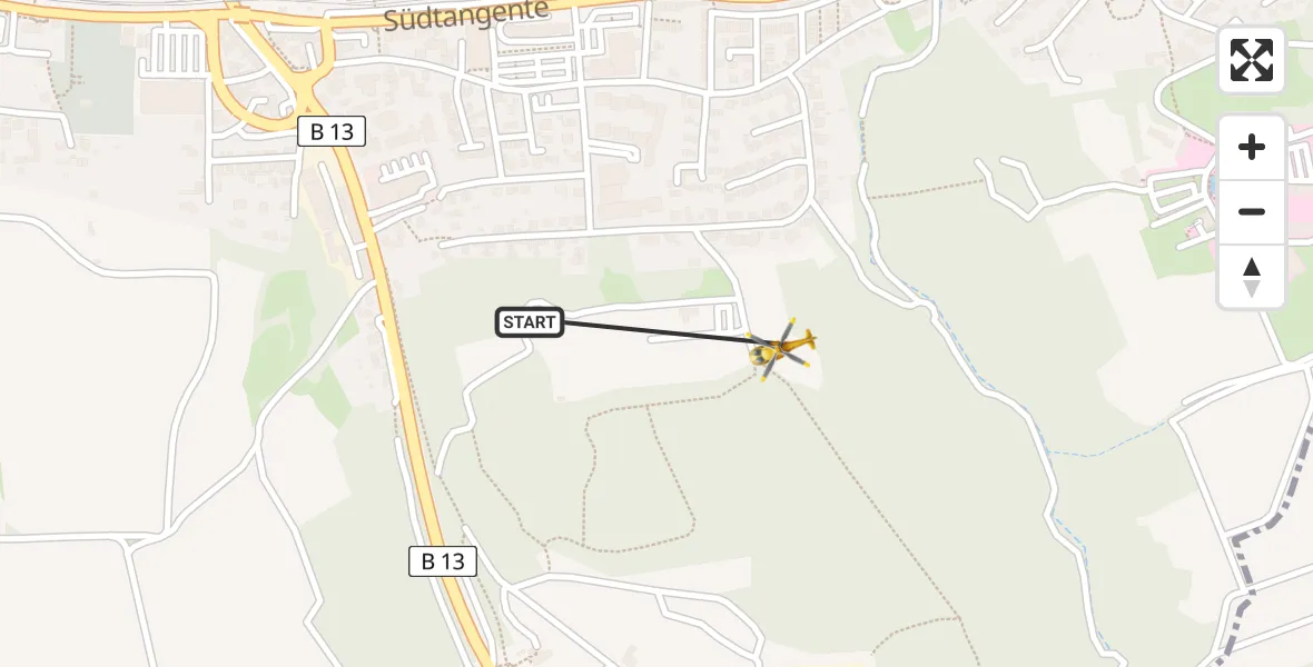 Flugroute Rettungshubschrauber Ochsenfurt - Ochsenfurt, 16 April 2026, 08:34