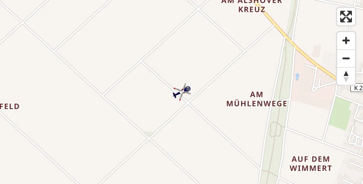 Flugroute Polizeihubschrauber Rommerskirchen - Rommerskirchen, 16 April 2026, 08:38