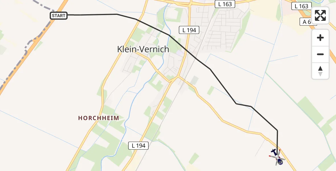 Flugroute Polizeihubschrauber Weilerswist - Weilerswist, 16 April 2026, 08:49