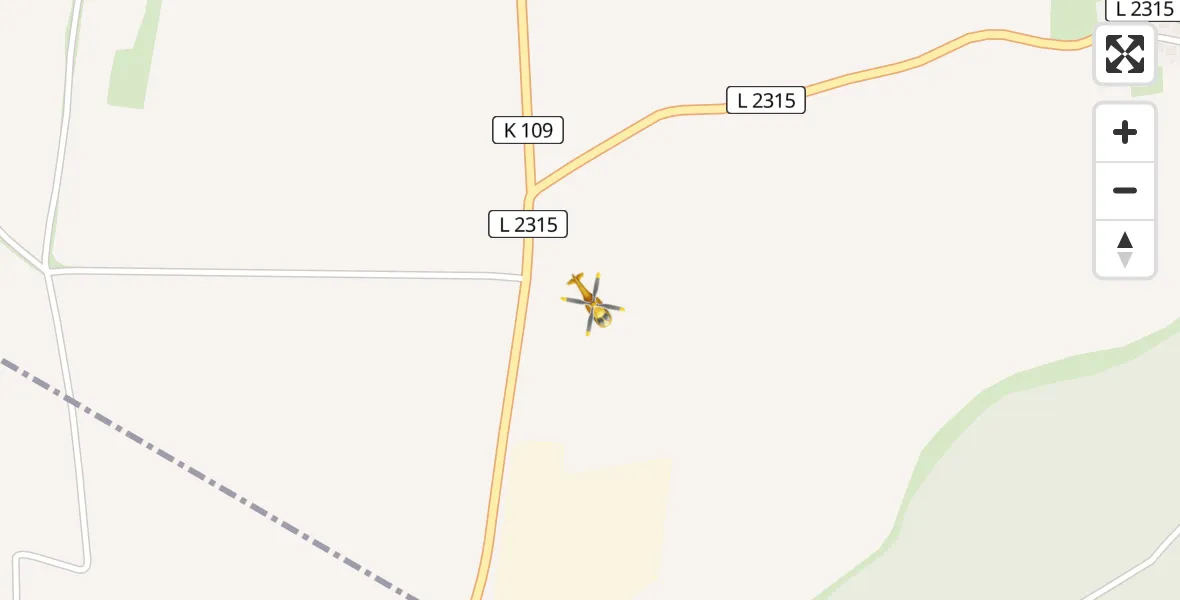 Flugroute Rettungshubschrauber Ruttersdorf-Lotschen - Ruttersdorf-Lotschen, 16 April 2026, 08:50