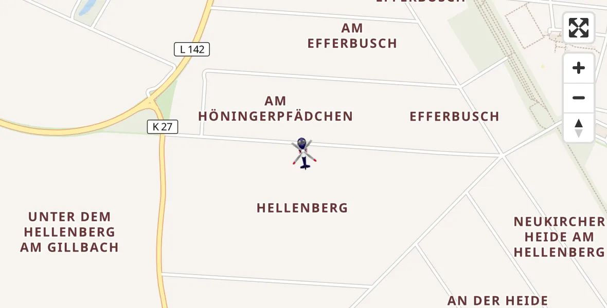 Flugroute Polizeihubschrauber Grevenbroich - Grevenbroich, 16 April 2026, 08:51