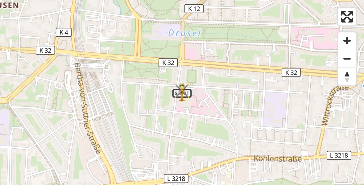 Flugroute Rettungshubschrauber Kassel - Kassel, 16 April 2026, 09:01