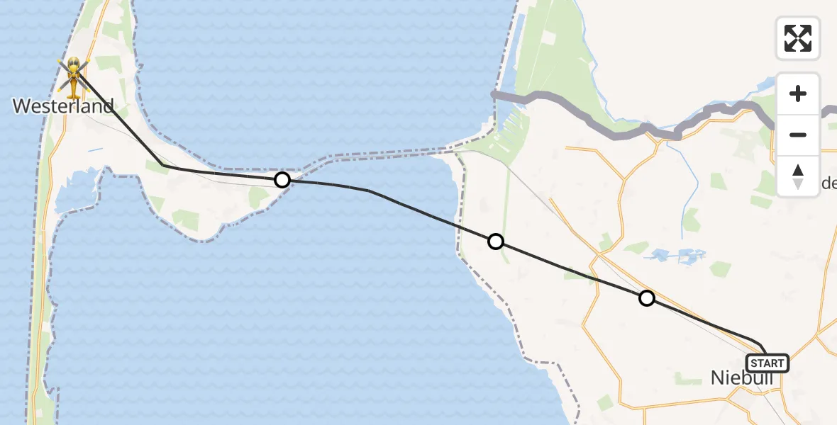 Flugroute Rettungshubschrauber Niebüll - Sylt, 16 April 2026, 09:09