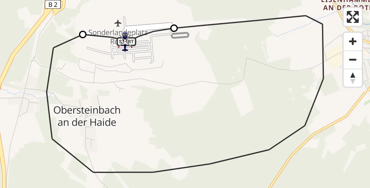 Flugroute Polizeihubschrauber Flugplatz Roth - Flugplatz Roth, 16 April 2026, 09:26