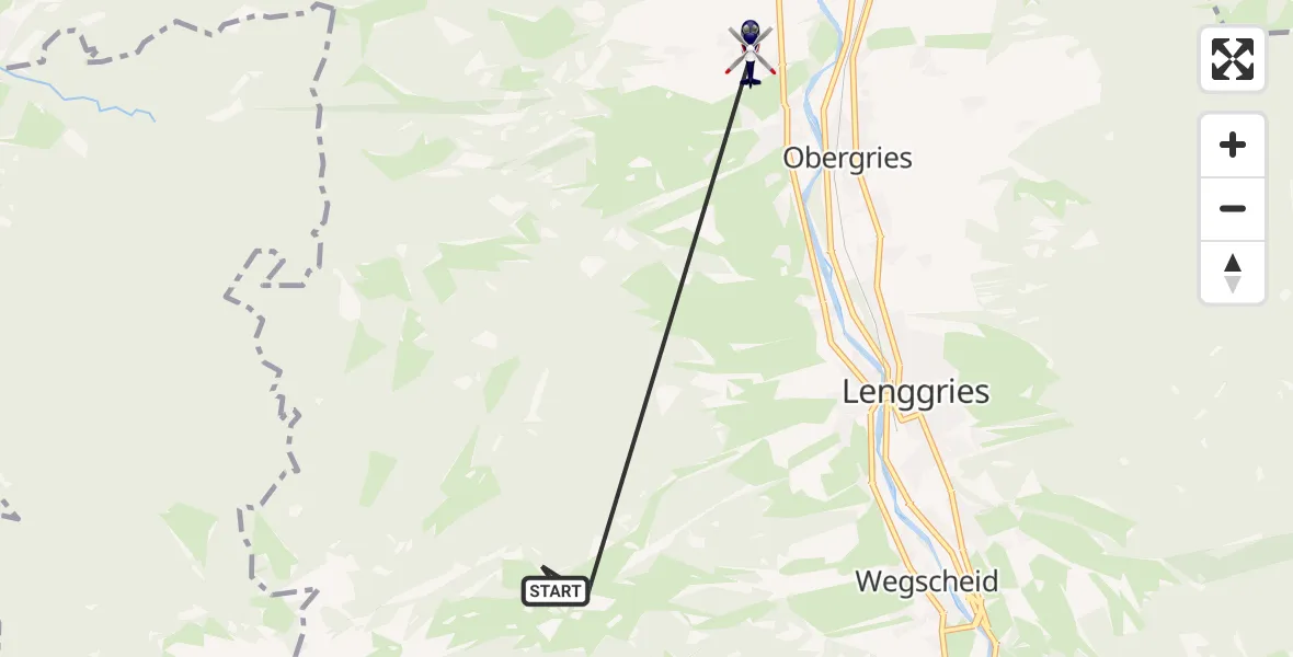 Flugroute Polizeihubschrauber Lenggries - Wackersberg, 16 April 2026, 09:51